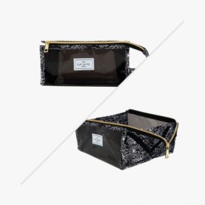 Jelly Makeup Box Bag Black Tropical Palm