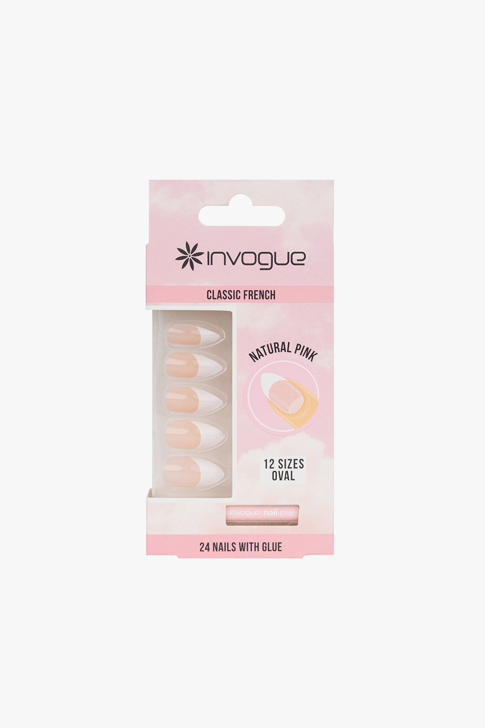 Pink French Oval Nails (28 Pcs)
