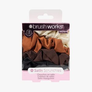 Nude Satin Scrunchies (Pack Of 4)