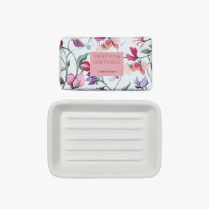 Sweet Pea & Honeysuckle 150g Scented Soap In Dish