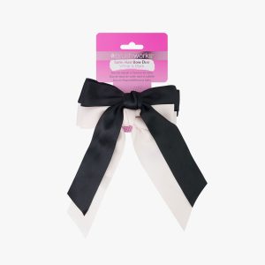 Satin Hair Bow Duo Black&White