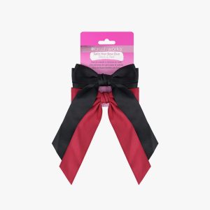 Satin Hair Bow Duo Red&Black
