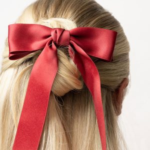 Satin Hair Bow Duo Red&Black