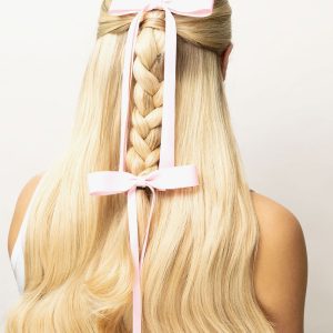 Satin Hair Bow Duo Pink